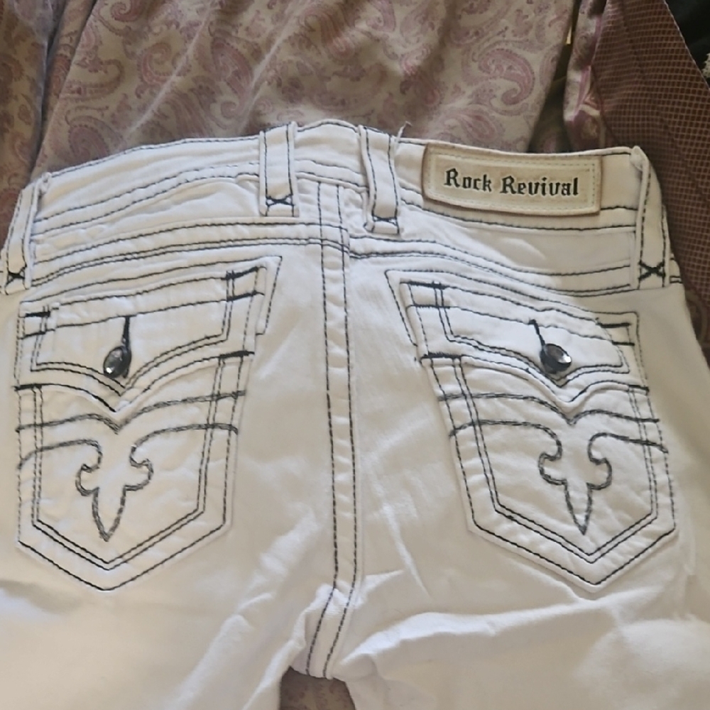Rock Revival Off-White Denim Jeans - Picture 2 of 2